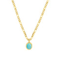 Amazonite Pendant Necklace product photo on white background, full figaro chain with pendant